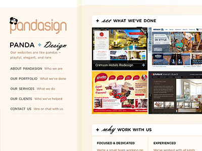 Pandasign Website Design Draft - Closer Look