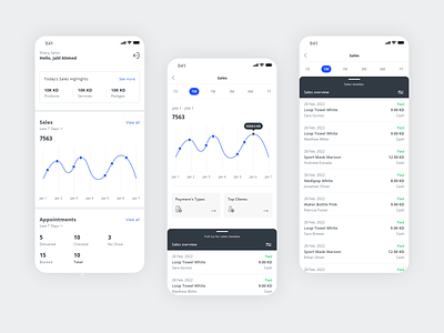 Sales Reports Mobile App adobexd analytics appdesign appotiments charts dailyui figma gfxmob payment products reports sales sales overview sales reports top clients ui uidesign userexperience userinterface ux