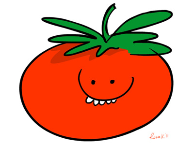 Tomato. garden happy red smile teeth tomato vine