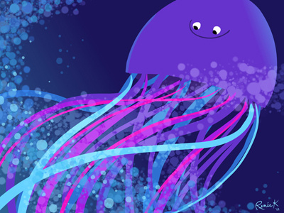 Jelly! bubbles deep sea jellyfish ocean smiley underwater