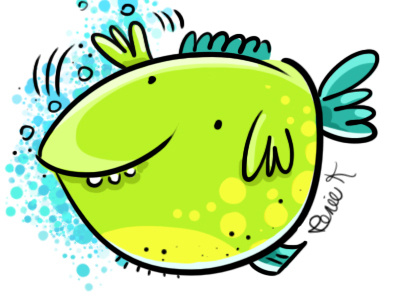 Happy Friday! bubbles fish wave