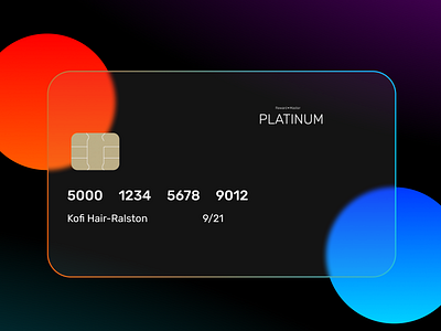 Frosted glass Credit card made in Figma 3d adobexd augmentedreality cards creditcard figma frosted glass frosty lights vr