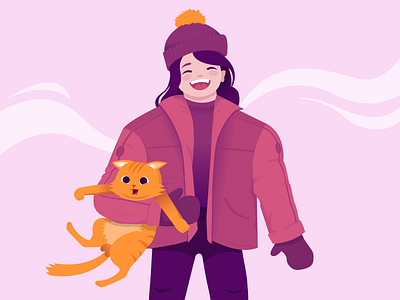 New family member 2d art abstract balls cat childhood friend friends friendship illustration kindness memories people pinky smile vector winter yellow