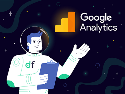 The astronaut from the DF team recommends abstract analysis analytics astronaut galaxy google human illustration man space stars vector