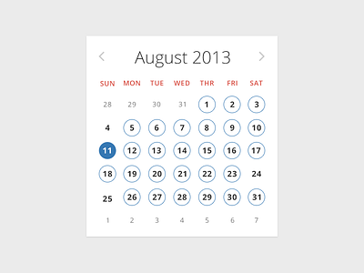 Event calendar for mobile site