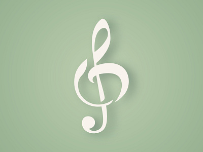 Piano Studio logo clef green logo music piano studio treble white