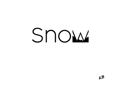 Snow design flat illustration logo minimal snow snow mountain typography vector