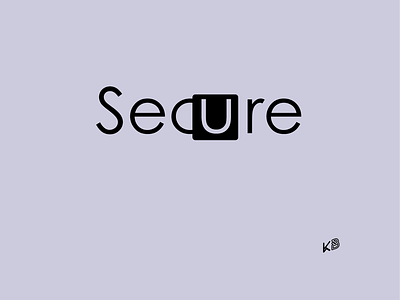 Secure design flat illustration logo minimal padlock secure typography vector