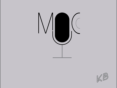 Mic design flat illustration logo mic minimal musiq sound typography vector