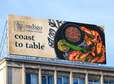 Indigo Coastal Kitchen Billboard Mock-Up billboard branding