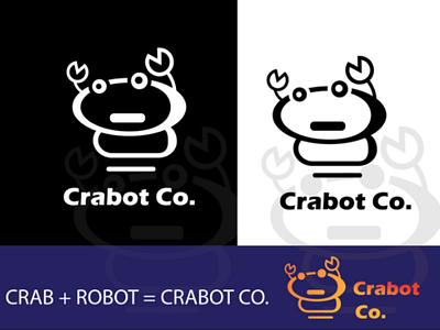 Crab+robot= crabot logo! crablogo robotlogo byashik