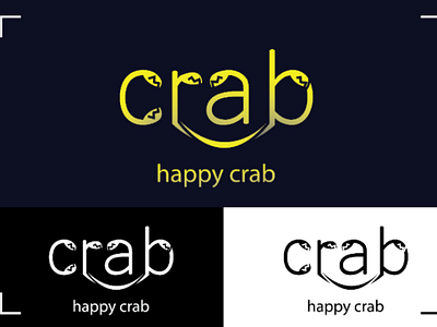 Happy crab 🦀 logo crab logo happycrab happy design