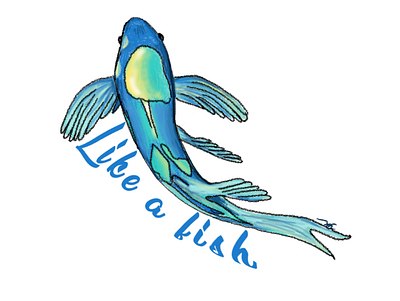 Like a Fish artist clothing brand logo digital illustration digitalart digitaldesign procreate procreate app procreate art
