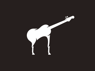 Giraffe or guitar? animal creative giraffe guitar illusion logo mark music shop piano sign