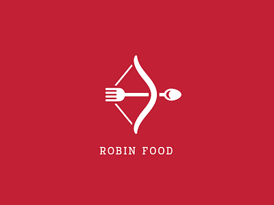 Robin Food arrow bow cook food fork good logo pugacheva restaurant robin robin good spoon