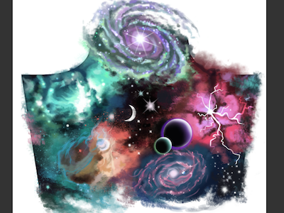 Galaxy half sleeve art colour commission digital digital art galaxy illustration nasa original painting space stars