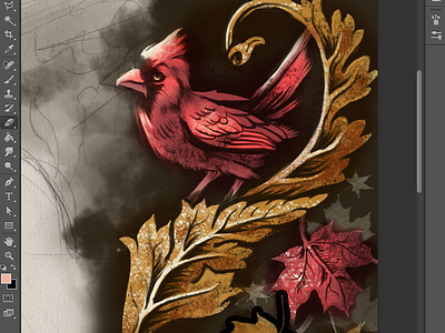 EP artwork bird bold colour illustration leaves nature photoshop texture