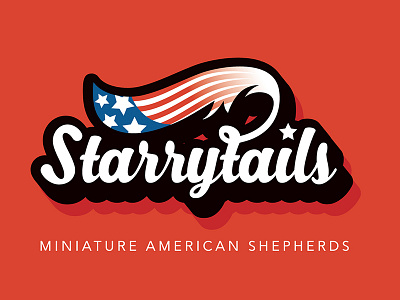 Starrytails Logo american animals branding clean design dog graphic design logo logo design pet typography