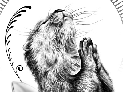 'I Otter Pray' animals apparel cute design drawing otter photoshop pray realism t shirt wacom
