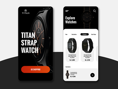 Titan Watch Shopping App Design app ecommerce app luxury watch startup branding titan titan watch ui ux watch watchshop web