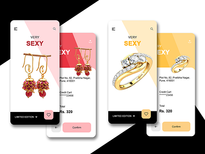 Jewellery Shopping App Shot - ProdX app fashion design jewelery jewellery jewelry ring shopping app shopping cart