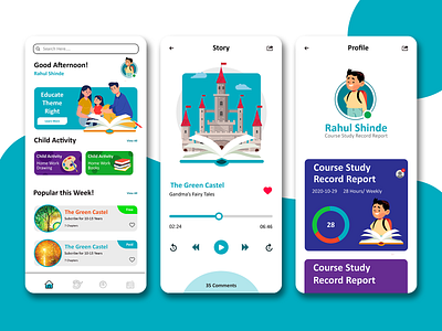 Kids Learning App with Course educational elearning kids app learning app learning english online learning student work