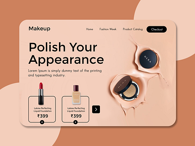 Makeup Shopping Web Page Design - ProdX design lakme landing design makeup artist shopping app ui web webdesign webpage website