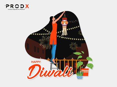 Happy Diwali - ProdX Team diwali illustration