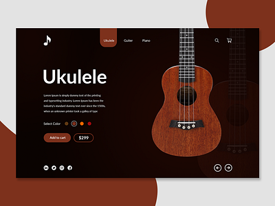 E-Commerce home page design Guitar- ProdX