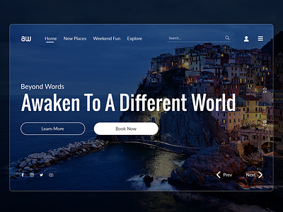 Travel Website Home Page-ProdX