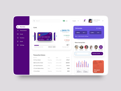 Finance Dashboard Design app branding design uidesign uiux webdesign website design