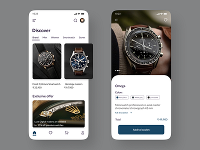 Watch App Design app app design homepagedesign uiux webdesign website design