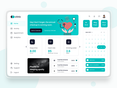 Health Check Dashboard Design app design design uiux webdesign website design