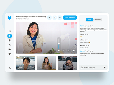 E-learning Video Classes Dashboard Design