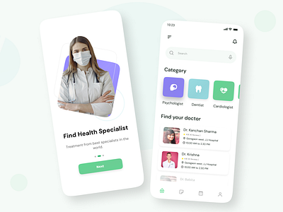 Health Specialist App Design app design design illustration uiux webdesign website design