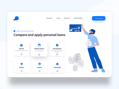 Personal Loan Landing Page Design app design design illustration uiux webdesign website design