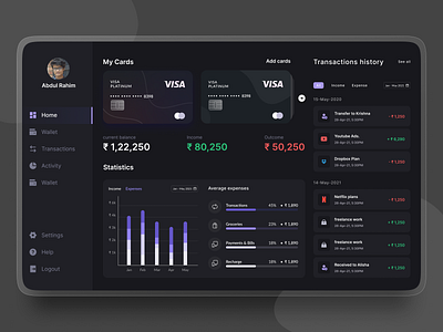 FinTech Dashboard Design - Banking WebApp banking banking dashboard banking website finance fintech webapp design