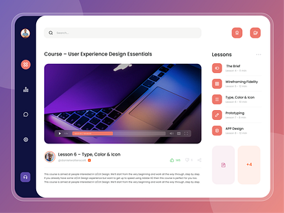 E- learning Course Dashboard Design illustration uiux webdesign website design