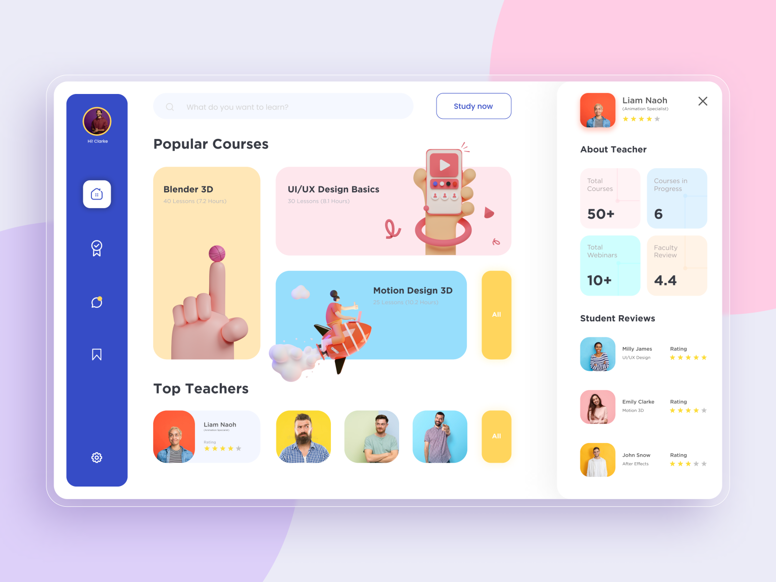 Menu Layout Design Elearning E-learning Course Dashboard Design by ProdX on Dribbble