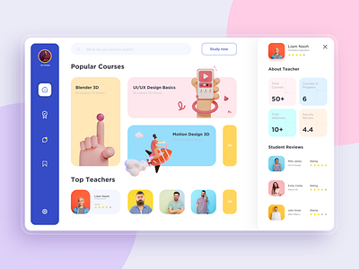 E-learning Course Dashboard Design app design design illustration uiux webdesign website design