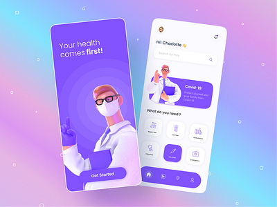 Healthcare Mobile App Design app design illustration uiux webdesign website design