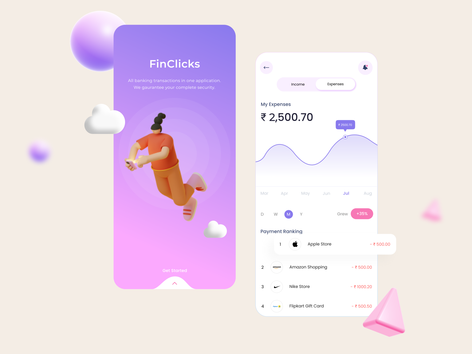 Fintech App Design by ProdX on Dribbble
