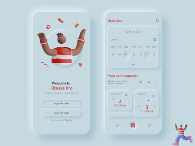 Fitness Mobile App Design app design design illustration webdesign website design