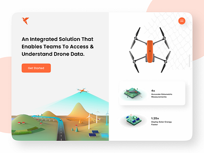 Drone Landing Page Design app design design illustration website design