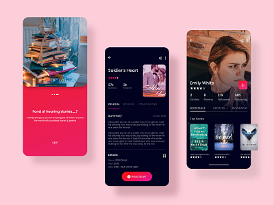 E-Book Reader Mobile App Design app design branding uidesign webdesign website design