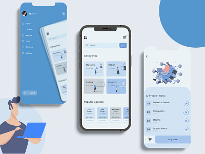 E-learning Mobile App Design app design branding illustration webdesign website design