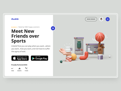 SportsTech Startup Playo - Landing Screen Redesign