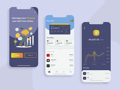 Finance App Design app design branding design illustration ui uidesign