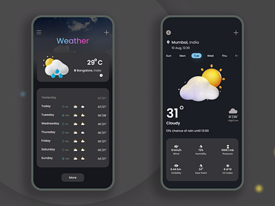 Weather App Design app design branding design illustration logo uidesign uiux