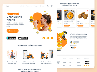 Food-tech Website Design app design branding design illustration logo uidesign webdesign website design